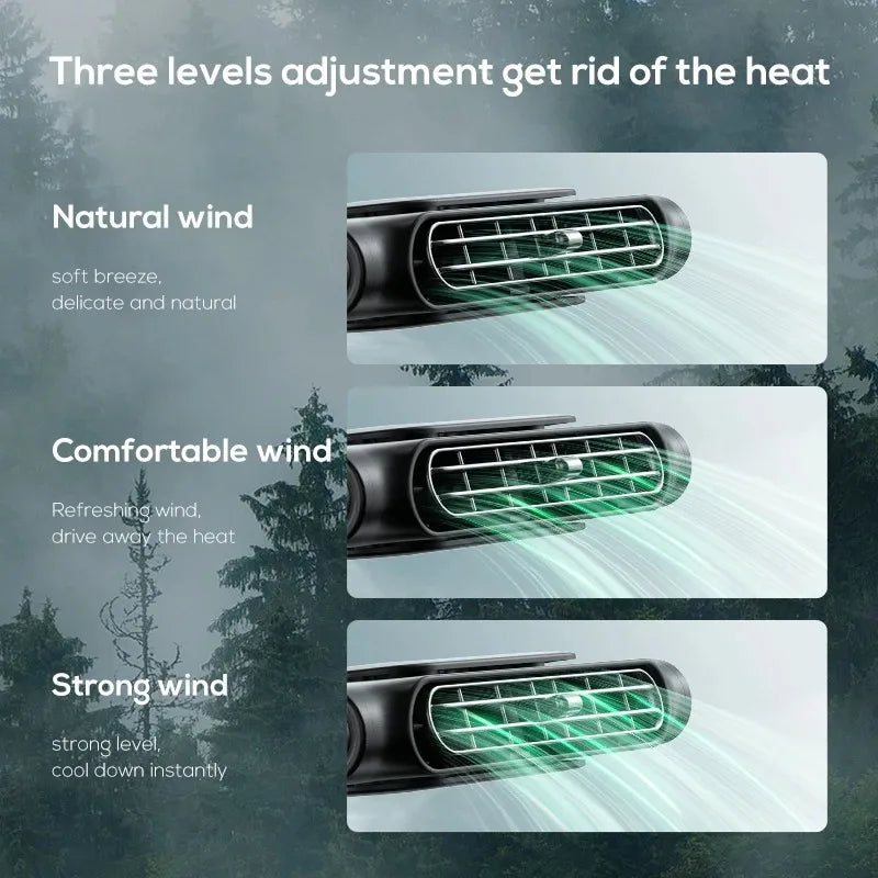 Large 3000Mah Car Cooling Fan for Backseat 3 Speeds Portable Car Seat Headrest Fan Electric Car Seat Fan for Mini Car RV Sedans