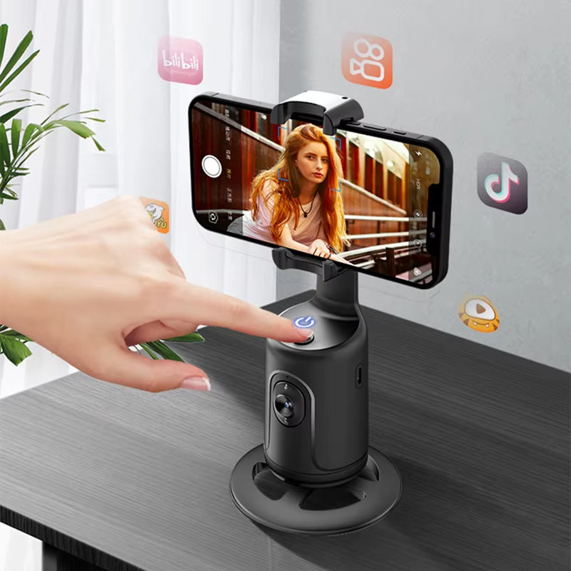 Soporte Inteligente 360° con Seguimiento Facial Automático para Celular