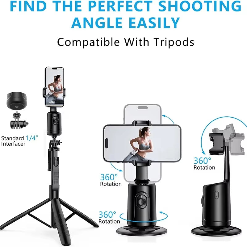 Soporte Inteligente 360° con Seguimiento Facial Automático para Celular