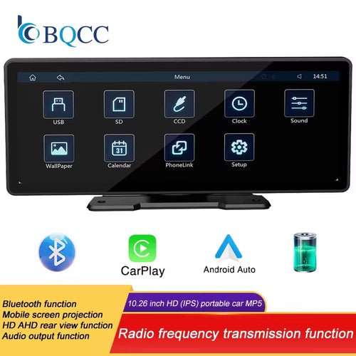 Pantalla CarPlay Inalámbrica 10.26” con Cámara de Reversa AHD