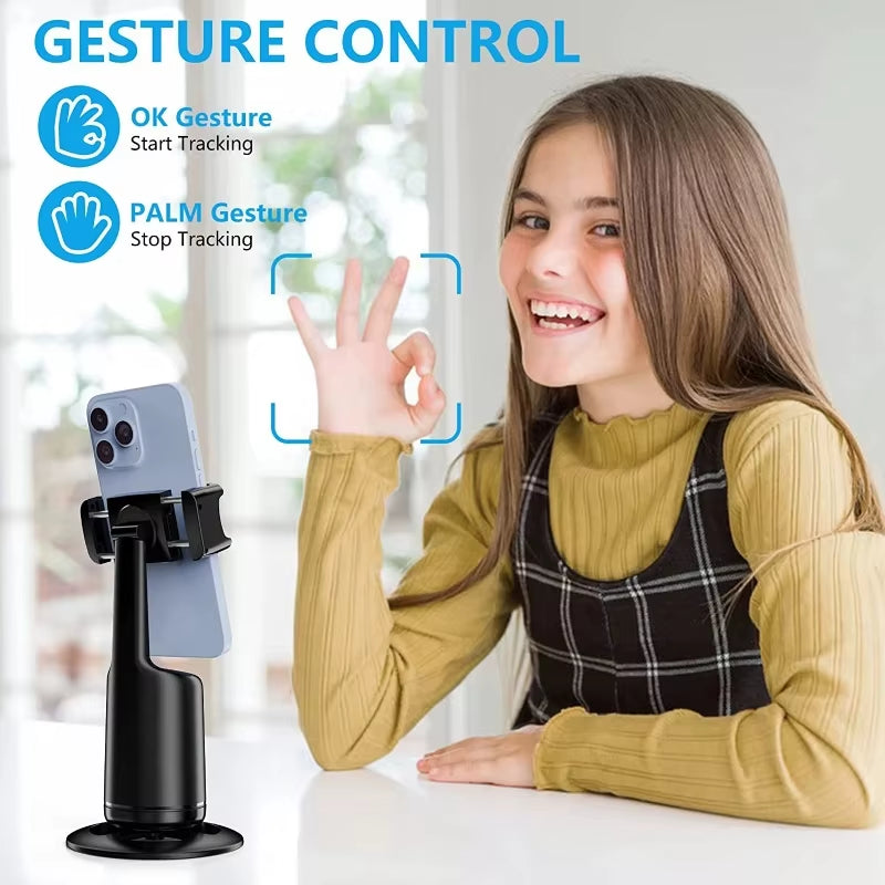 Soporte Inteligente 360° con Seguimiento Facial Automático para Celular