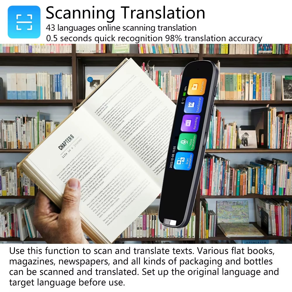Lápiz Traductor Inteligente con IA | AI Smart Translator Pen – Voz, Escáner y Traducción Multilingüe